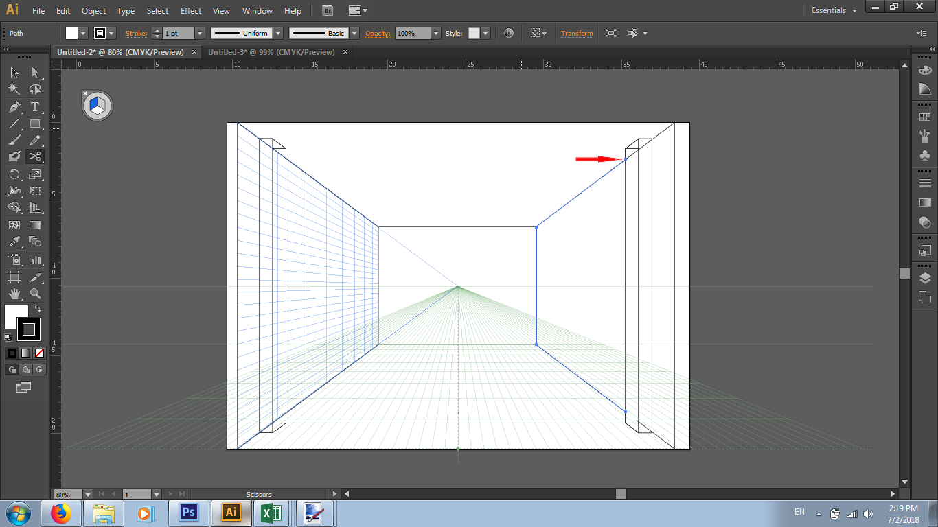 Illustrator CS6 (Scissor Tool) - 1st Cut.png